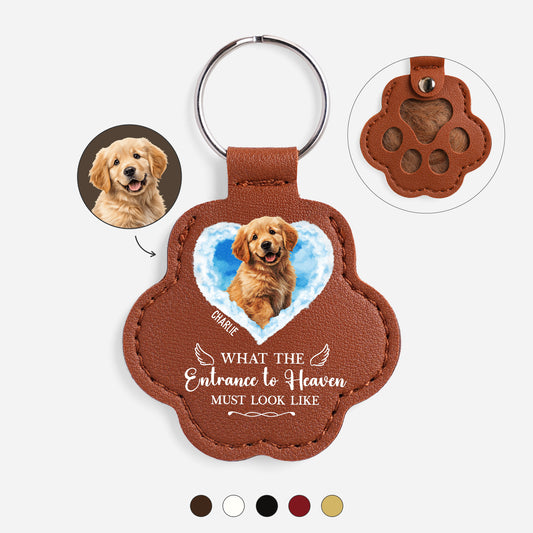 0483AUK1 personalised entrance of heaven pet hair memorial keyring with photo 0483ajsp5c