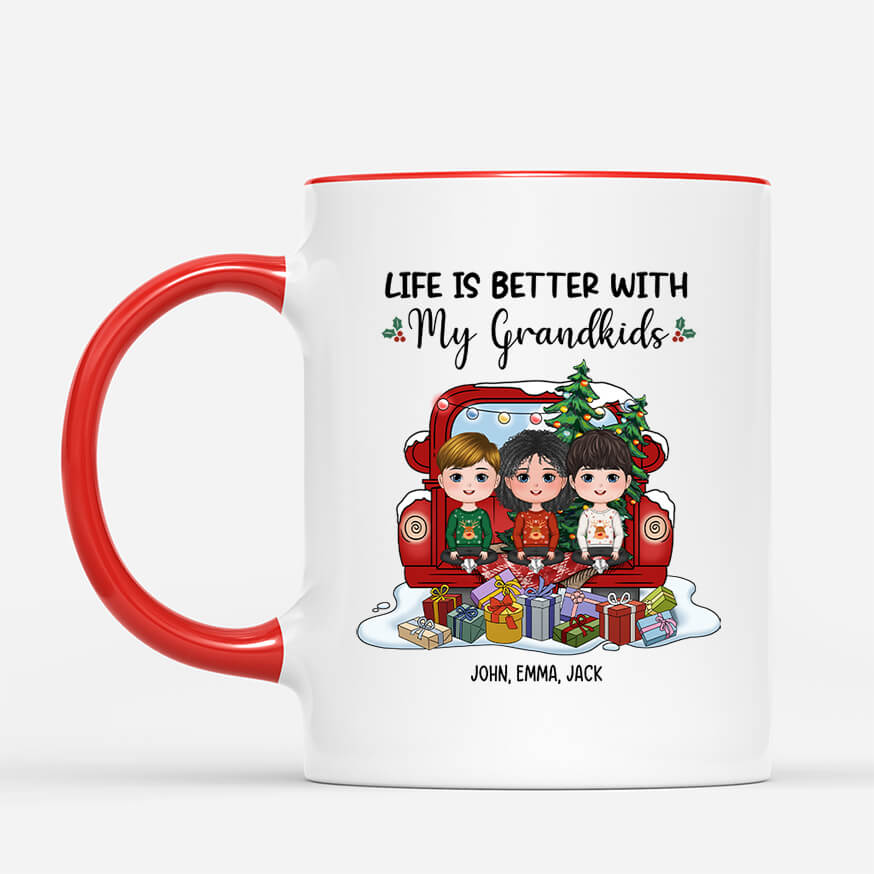 0543MUK2 Personalised Mug Gifts Grandkids Grandma Grandpa