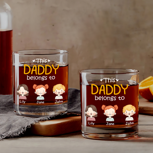 0827IUS1 custom dad gifts this daddy belongs to whiskey glass 0827I8N8B