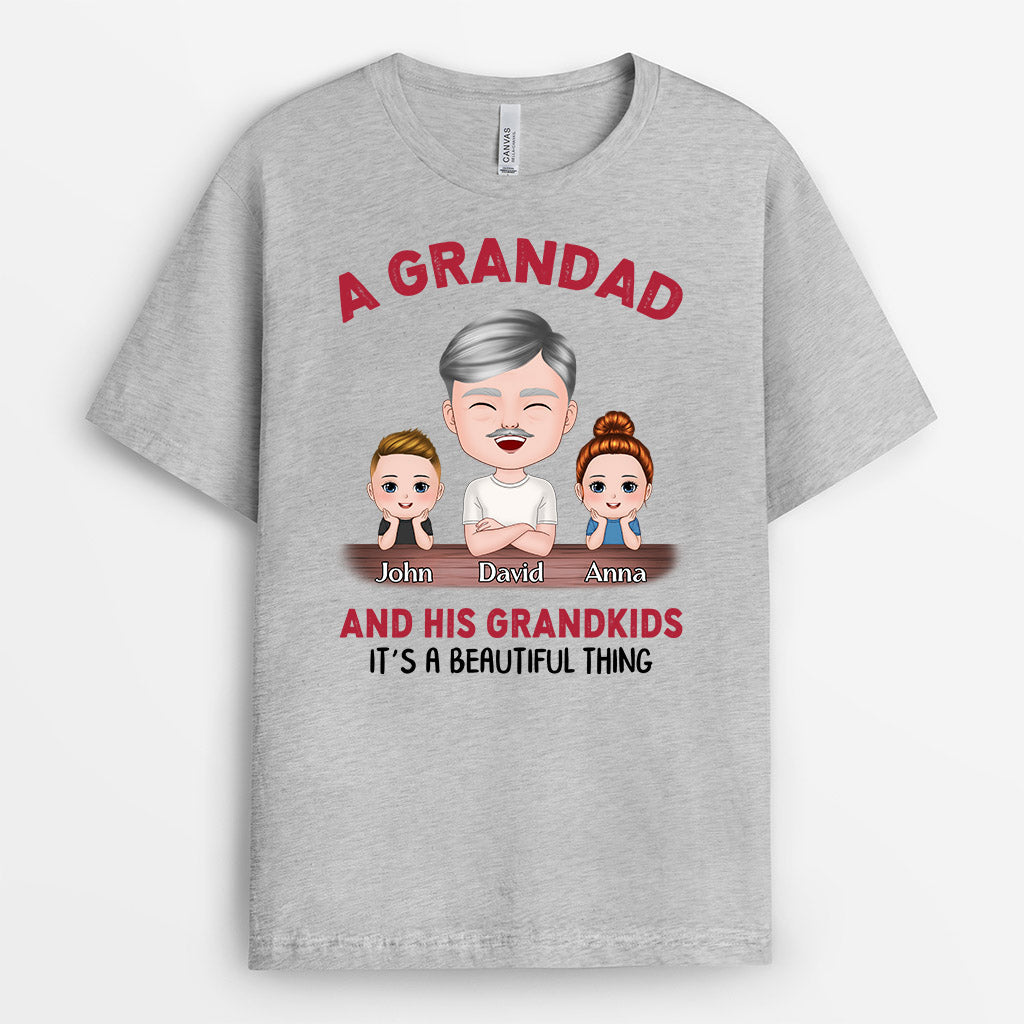 Grandad And Grandkids - Personalised Gifts | T-shirts for Grandad/Dad