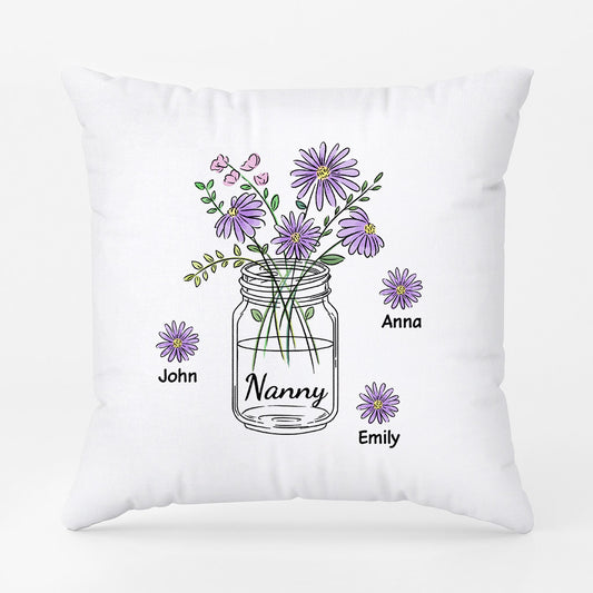 0863PUK1 Personalised Pillow Gifts Flowers Grandma Mum