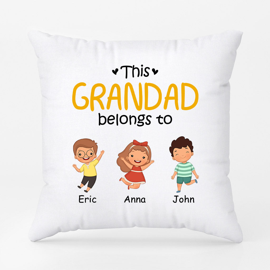 This Awesome Grandad/Daddy Belongs - Personalised Gifts | Pillows for Grandad/Dad