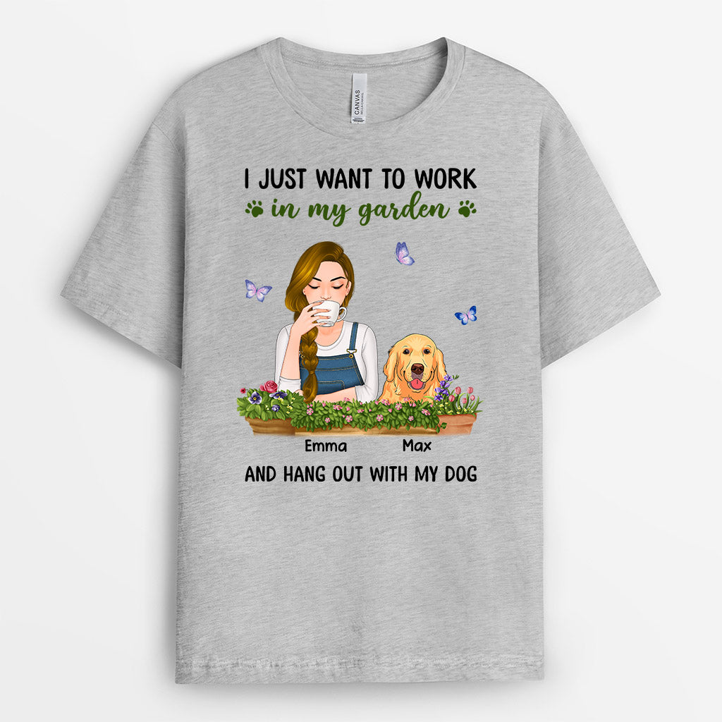 Gardening and Hang Out With Dog - Personalised Gifts | T-shirts for Dog Lovers