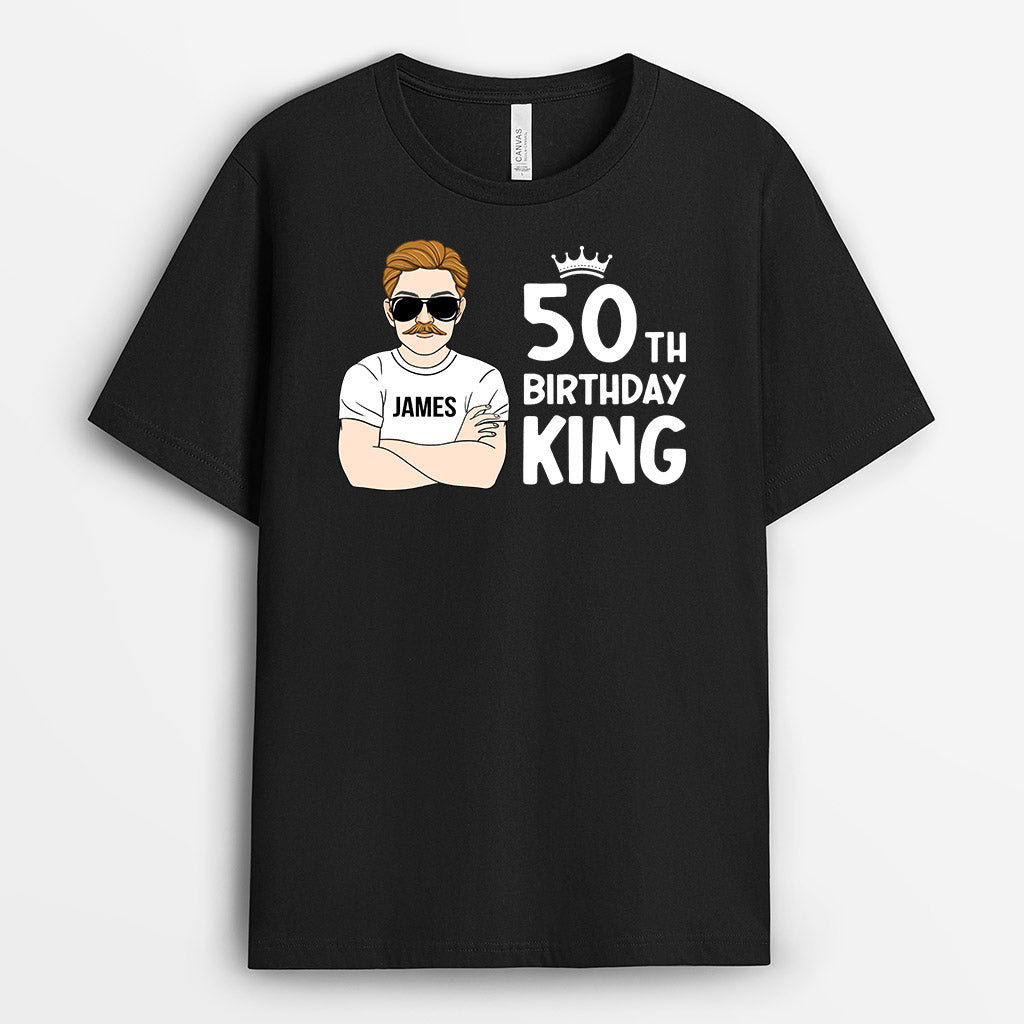 Personalised Happy 50th Birthday King T-Shirt