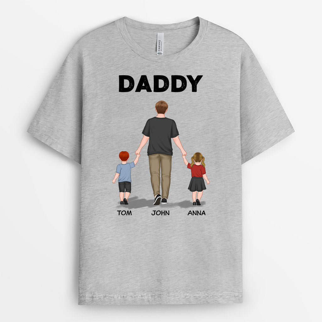 Daddy Holding Hands - Personalised Gifts | T-shirts for Grandad/Dad