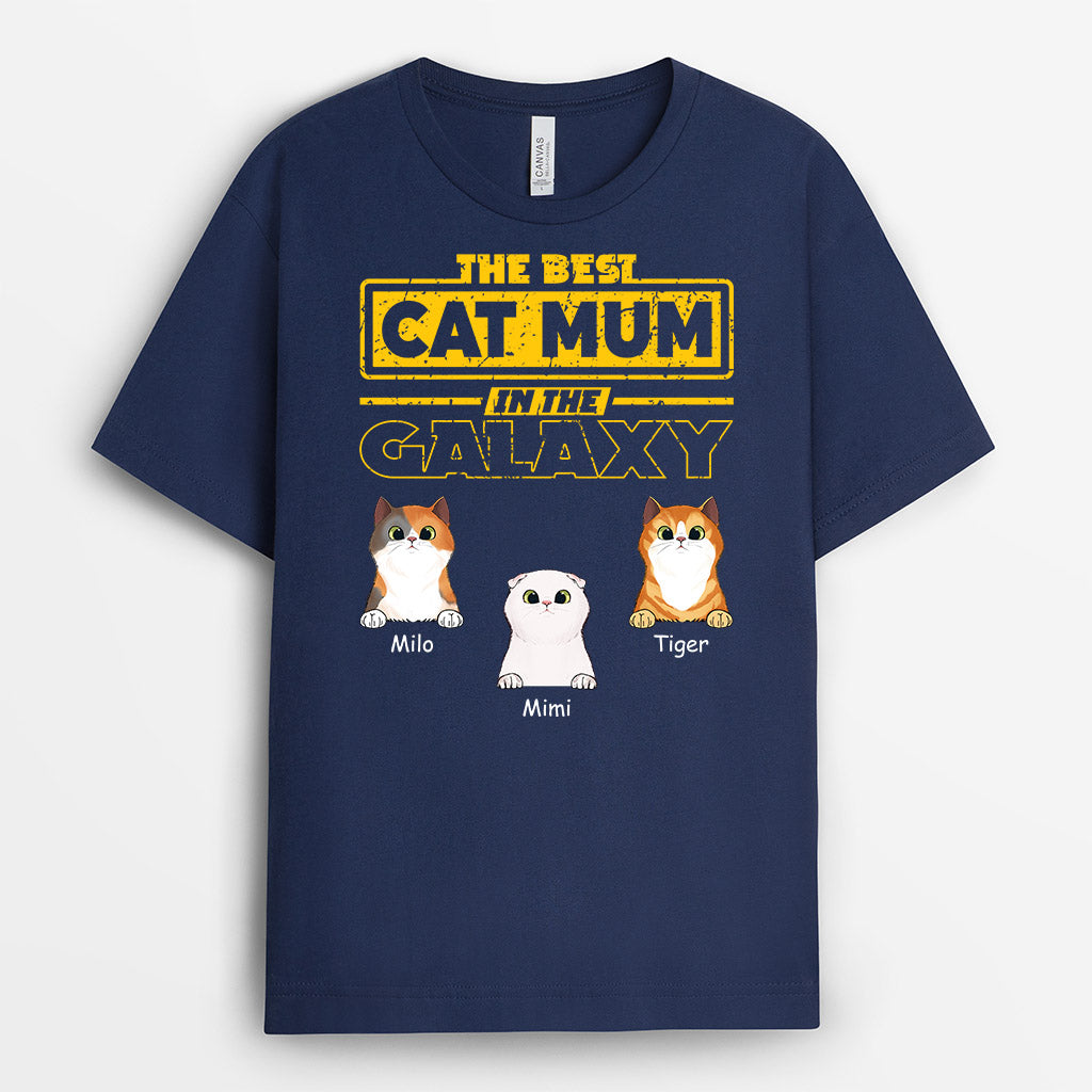 The Best Cat Mum/Dad In The Galaxy - Personalised Gifts | T-shirts for Cat Lovers