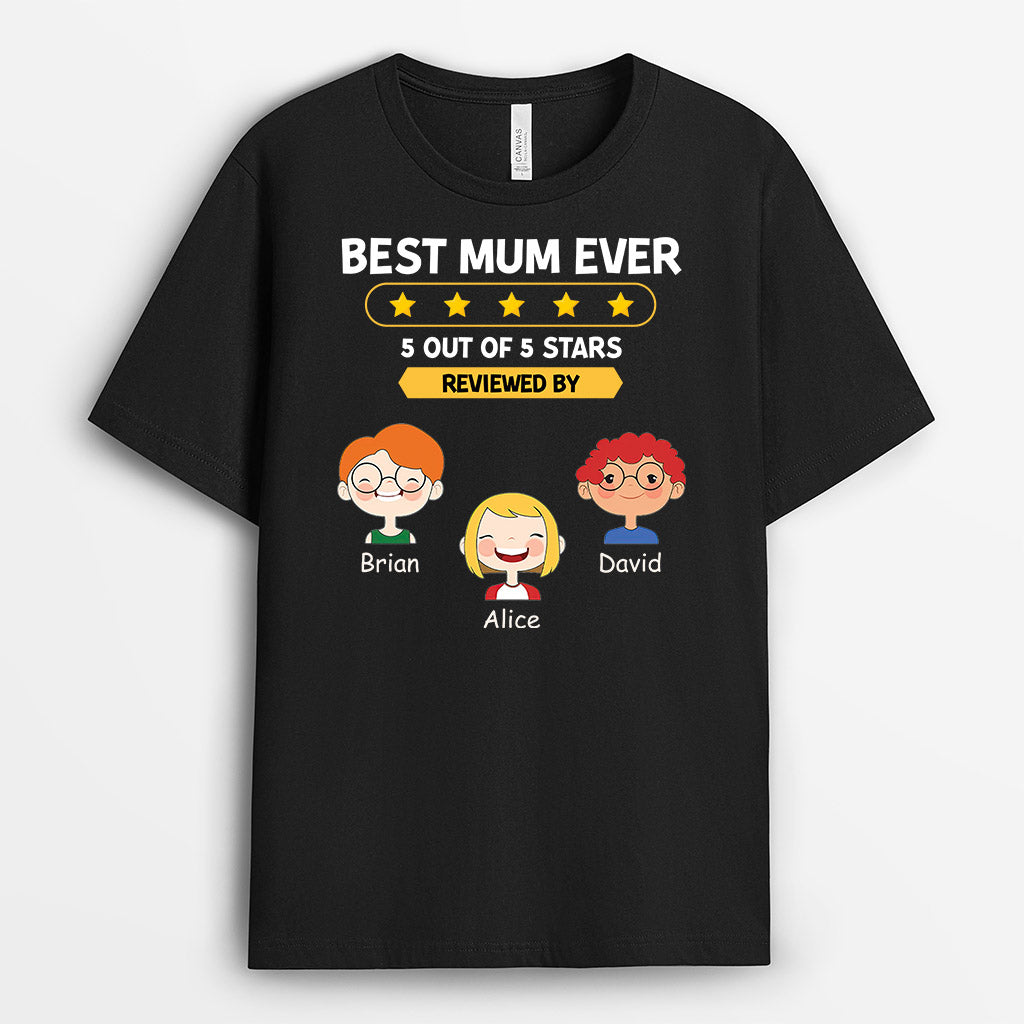 Best Nanny/Mum Ever Reviewed By Kids - Personalised Gifts | T-shirts for Grandma/Mum