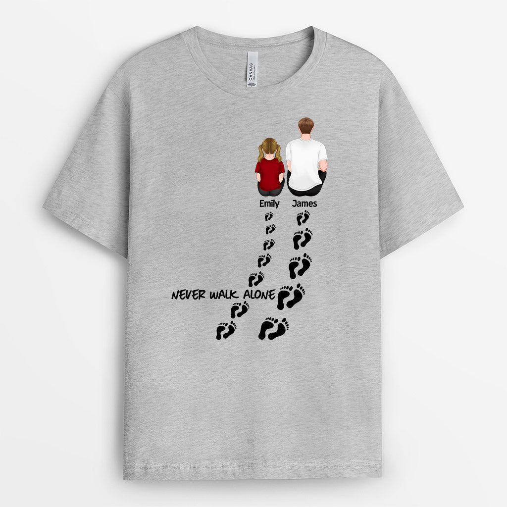 Never Walk Alone Father Daughter - Personalised Gifts | T-shirts for Dad