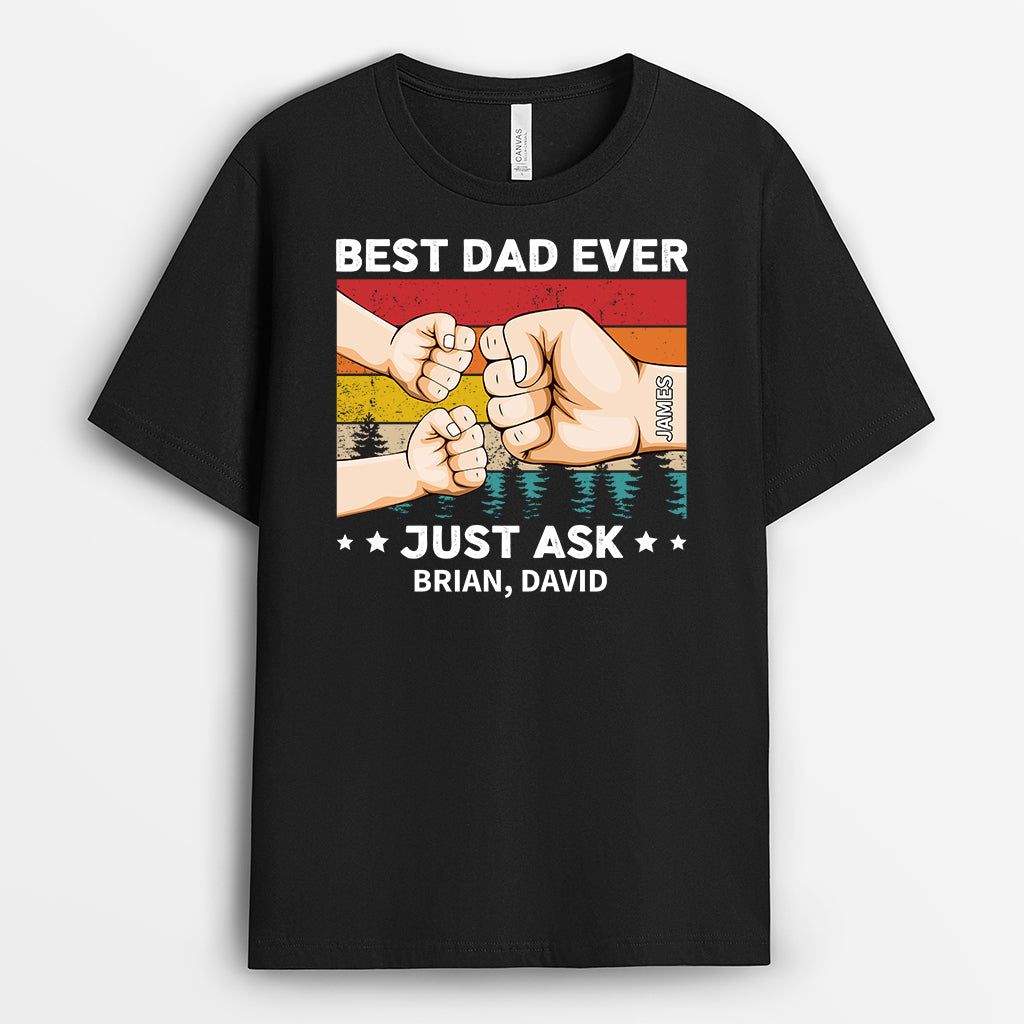 Best Grandad/Dad Ever Just Ask - Personalised Gifts | T-shirts for Grandad/Dad