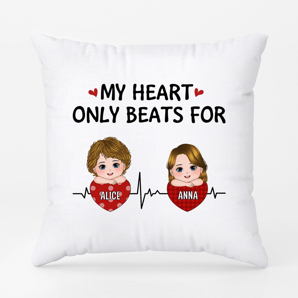 Heart Only Beats for Kids - Personalised Gifts | PIllows for Mum/Dad