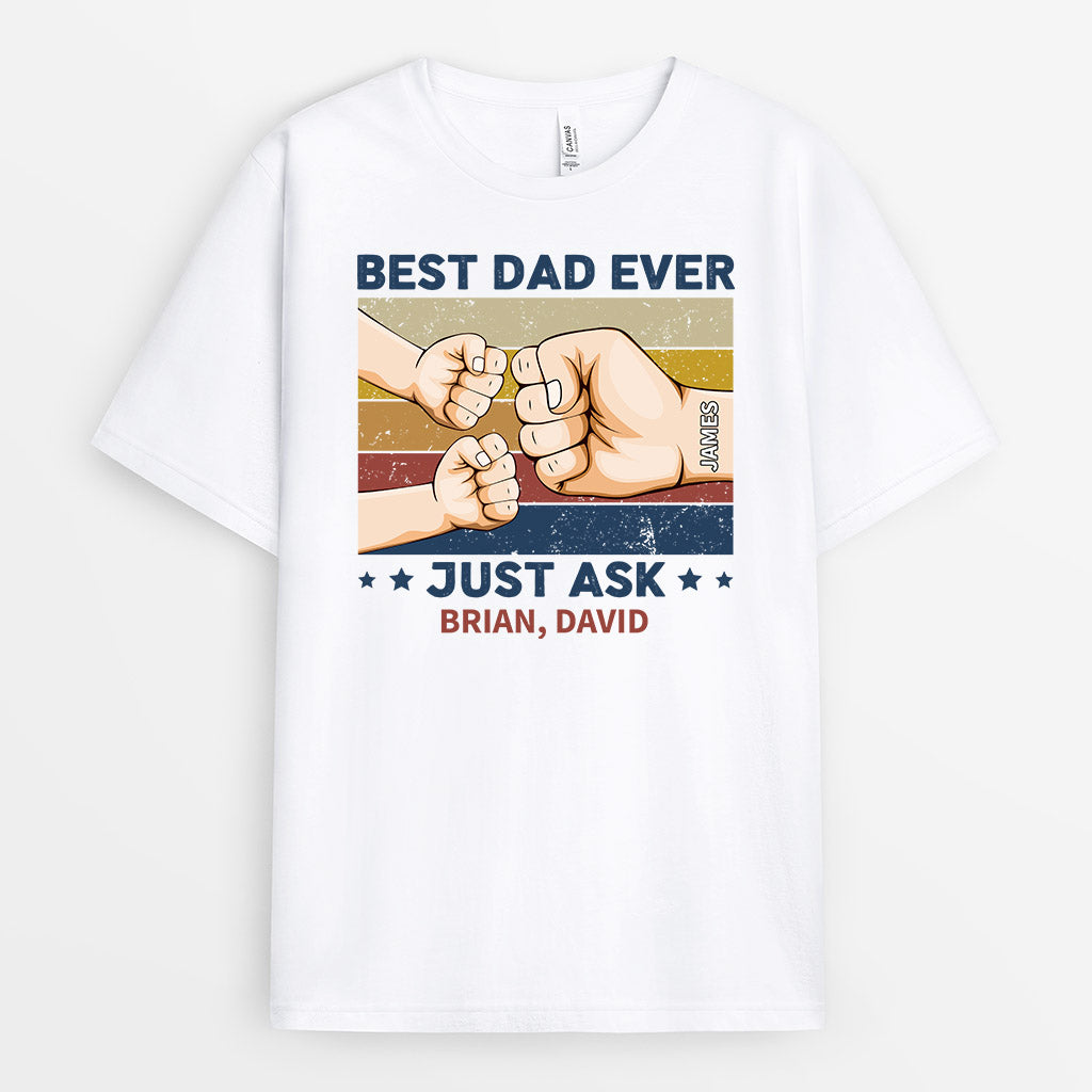 Best Grandad/Dad Ever Just Ask - Personalised Gifts | T-shirts for Grandad/Dad