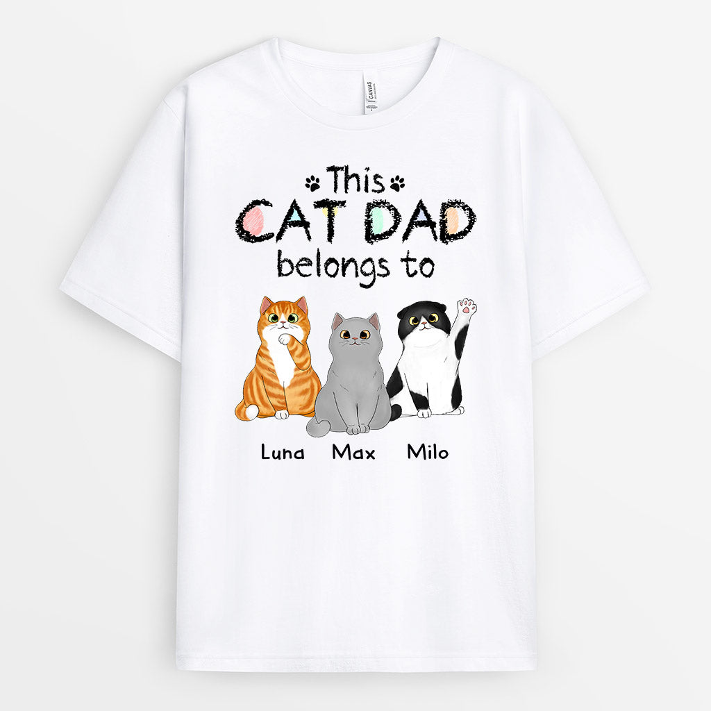 This Cat Dad/Mum Belongs To - Personalised Gifts | T-shirts for Cat Lovers