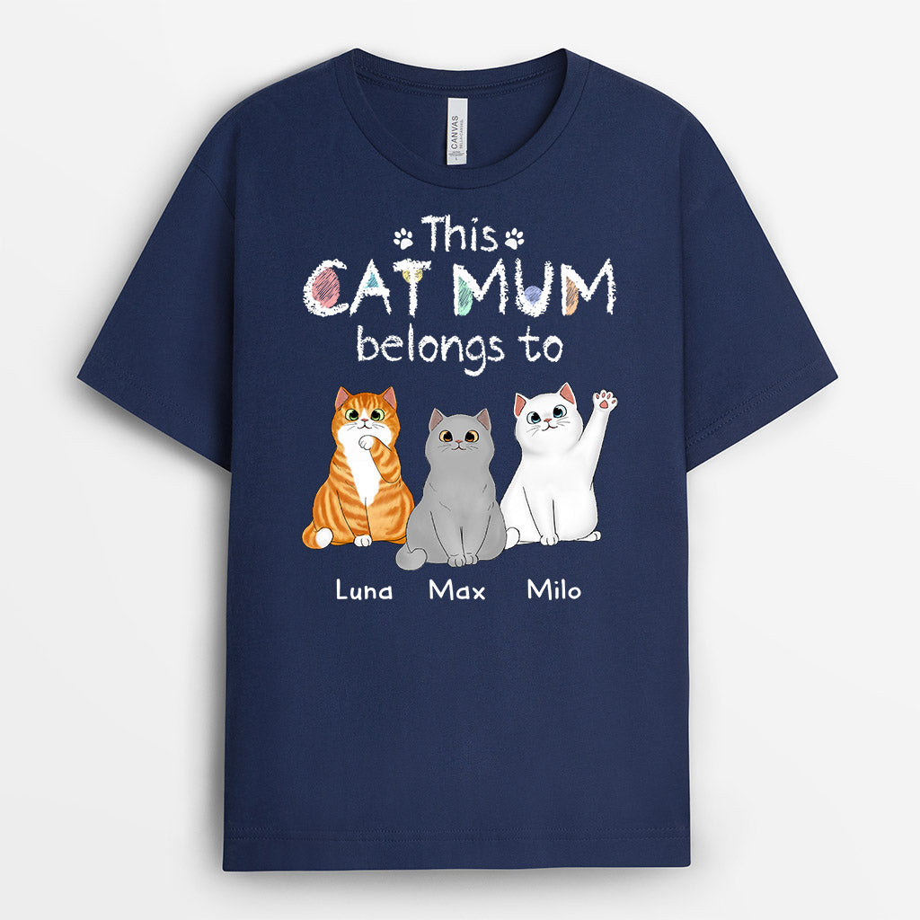 This Colourful Cat Mum/Cat Dad Belongs To Cat - Personalised Gifts | T ...