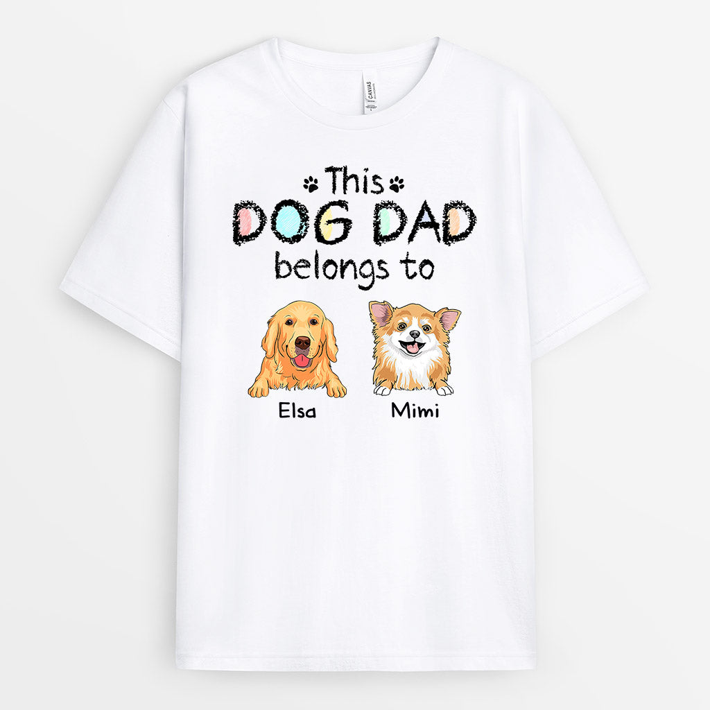 This Colourful Dog Mum/Dad Belongs To Dog - Personalised Gifts | T-shirts for Dog Lovers