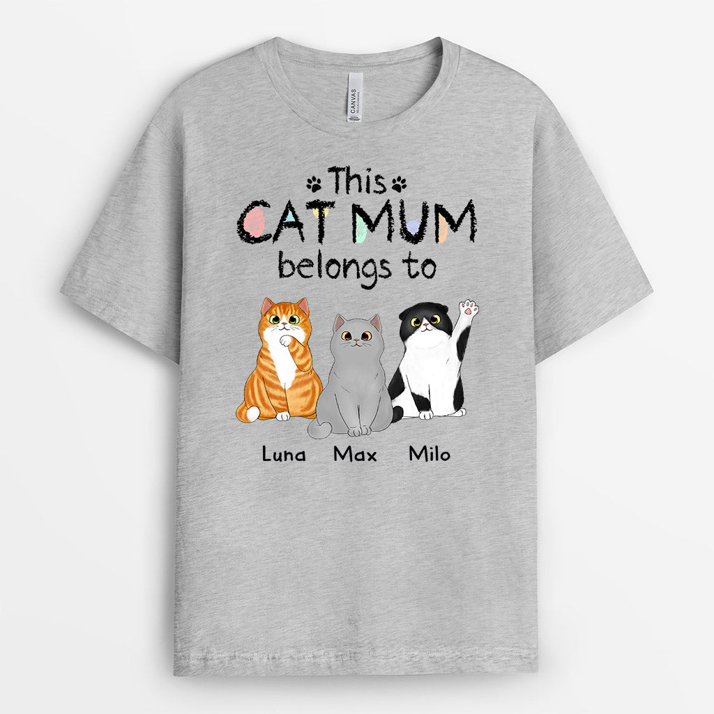 This Cat Dad/Mum Belongs To - Personalised Gifts | T-shirts for Cat Lovers