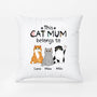 0938PUK1 this cat dad mum belongs to  personalised pillow for cat lovers