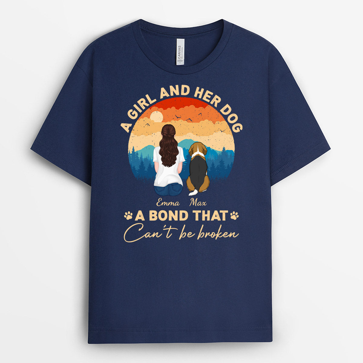 Girl And Dog A Bond That Can't Be Broken - Personalised Gifts | T-shirts for Dog Lovers