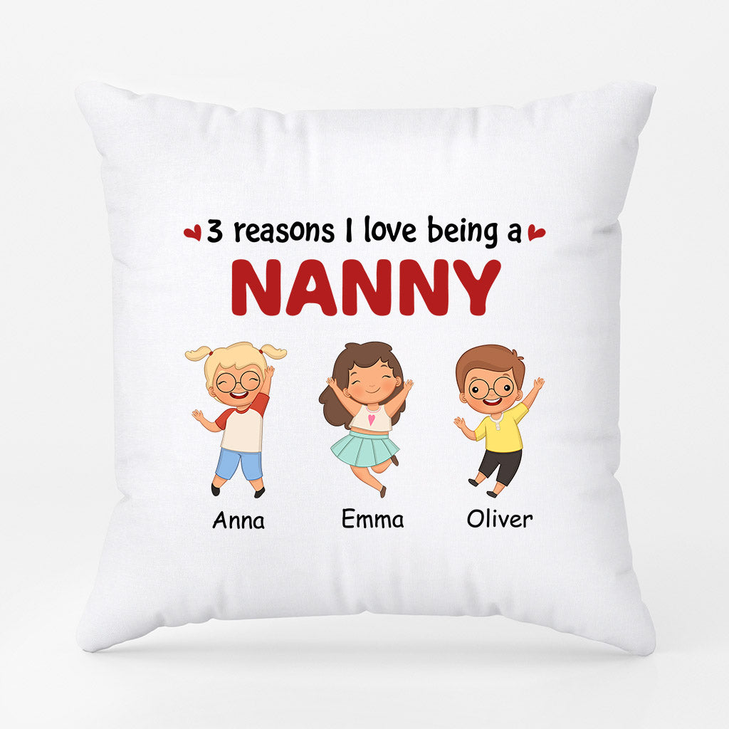 Reasons I Love Being A Nanny/Mummy - Personalised Gifts | Pillows for Grandma/Mum