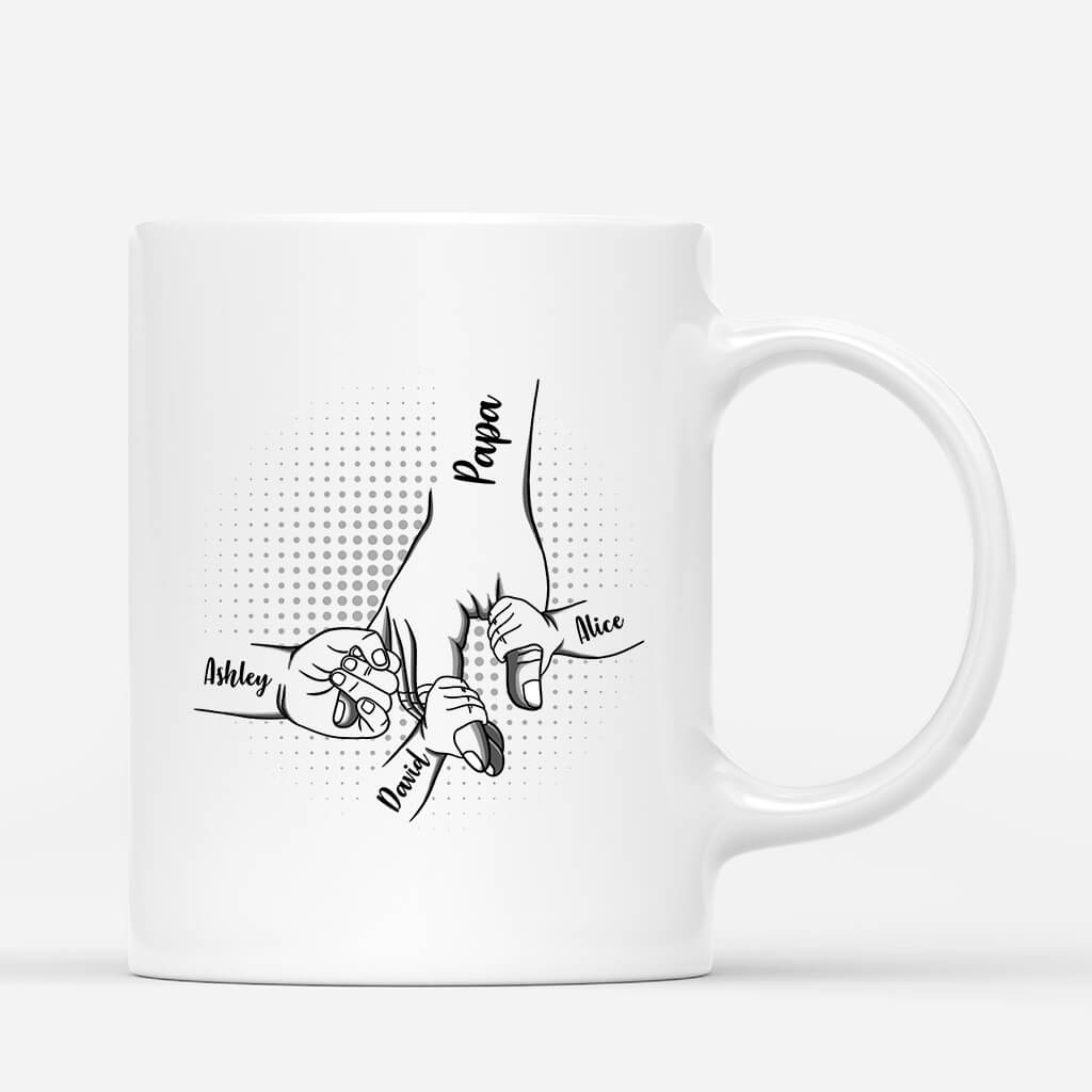 Personalised Papa Holding Hands Mug