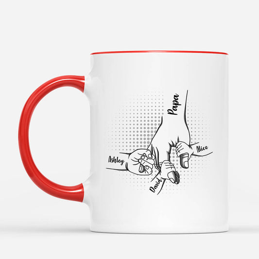 0945MUK2 papa holding hands mug personalised mug for him