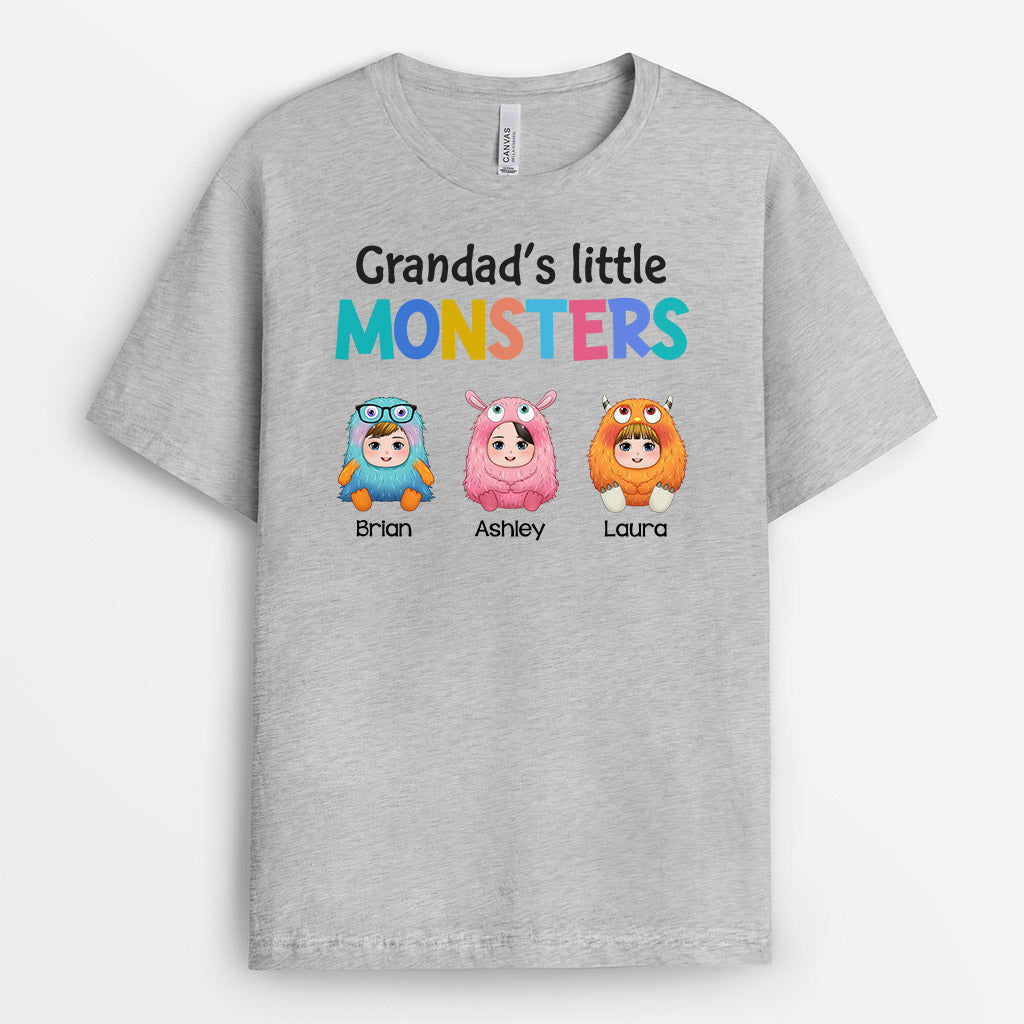 Grandad/Daddy's Little Monster - Personalised Gifts | T-shirts for Grandad/Dad