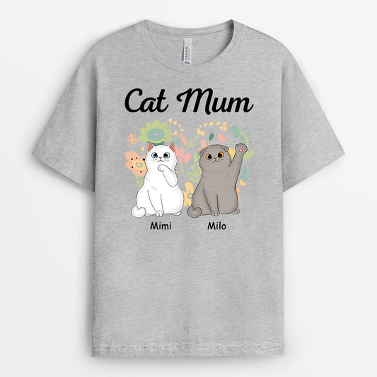 0953AUK2 Personalised T shirts Gifts Flowers Cat Lovers