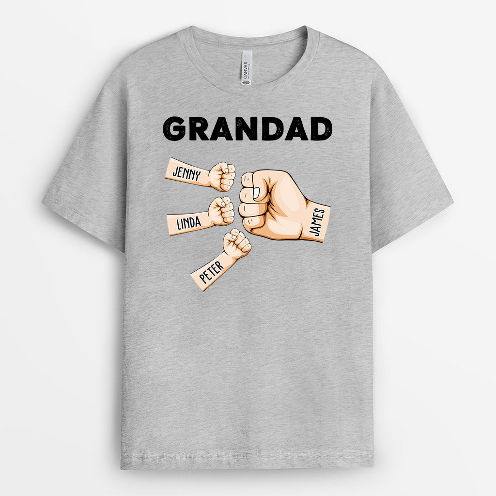 0958AUK2 Personalised T shirts Gifts Fist Bump Grandad Dad