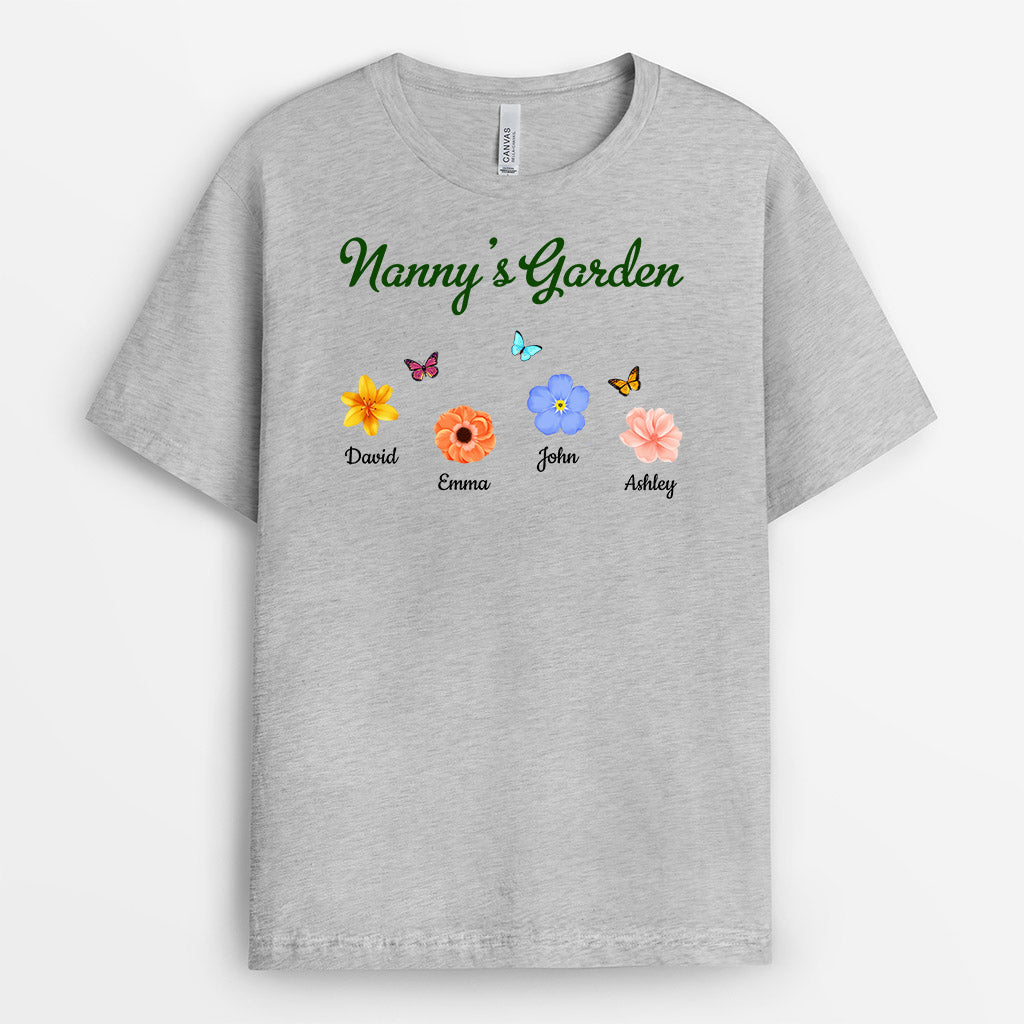 Nanny/Mummy's Flower Garden - Personalised Gifts | T-shirts for Grandma/Mum