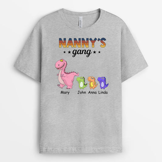 0975AUK2 Personalised T shirts Gifts Dinosaur Grandma Mum