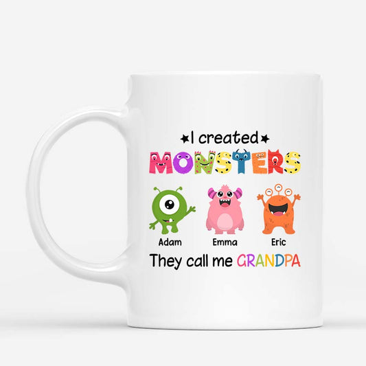 0978MUS1 Personalized Mug Gifts Monsters Grandpa Dad