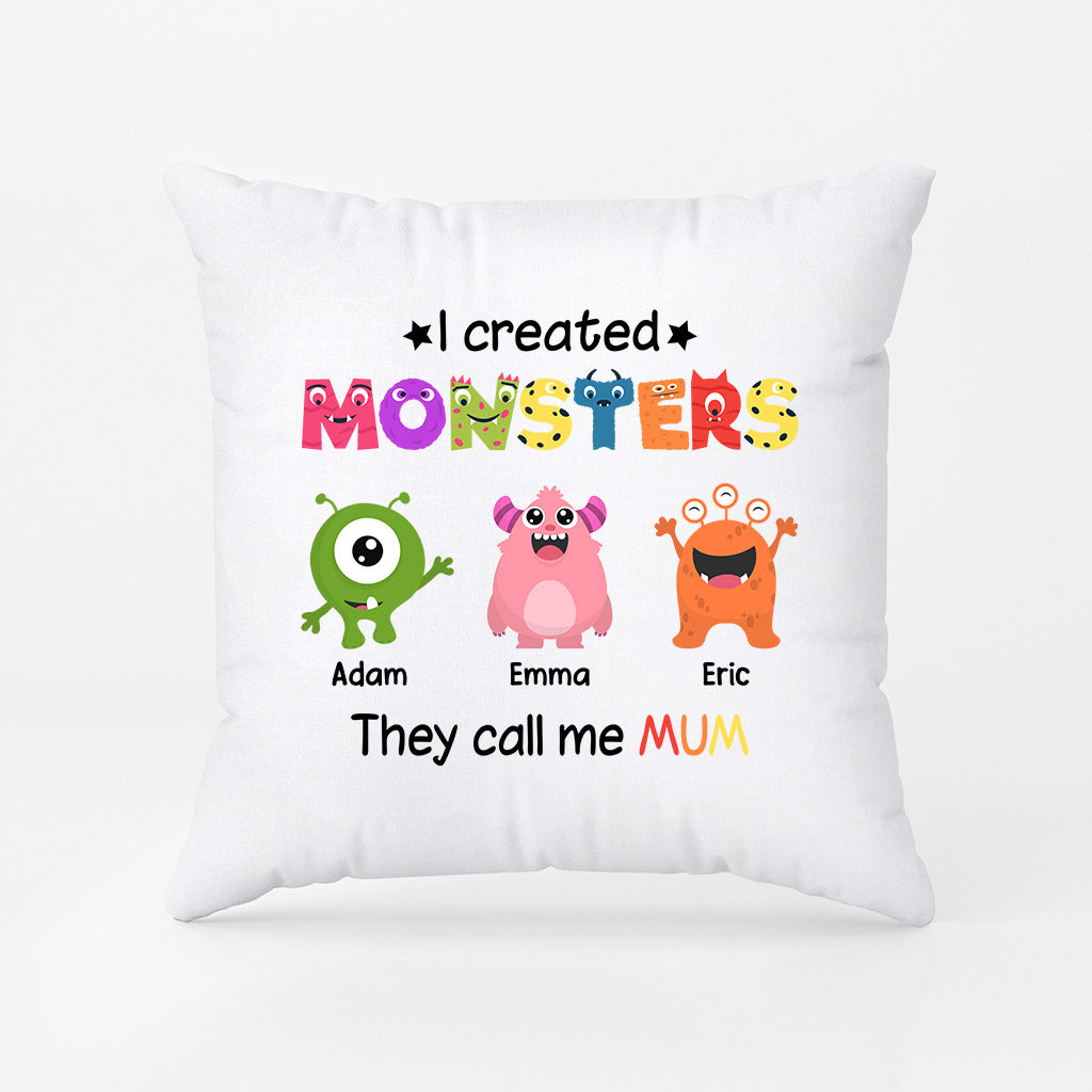 I Created Monsters They Call Me Mum/Grandma - Personalised Gifts | Pillows for Grandma/Mum