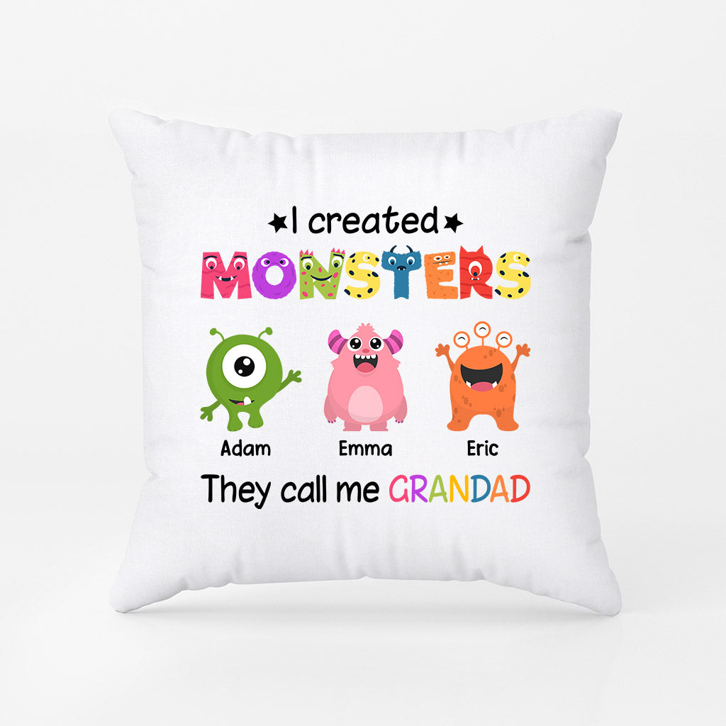 I Created Monsters They Call Me Dad/Grandad - Personalised Gifts | Pillows for Grandad/Dad