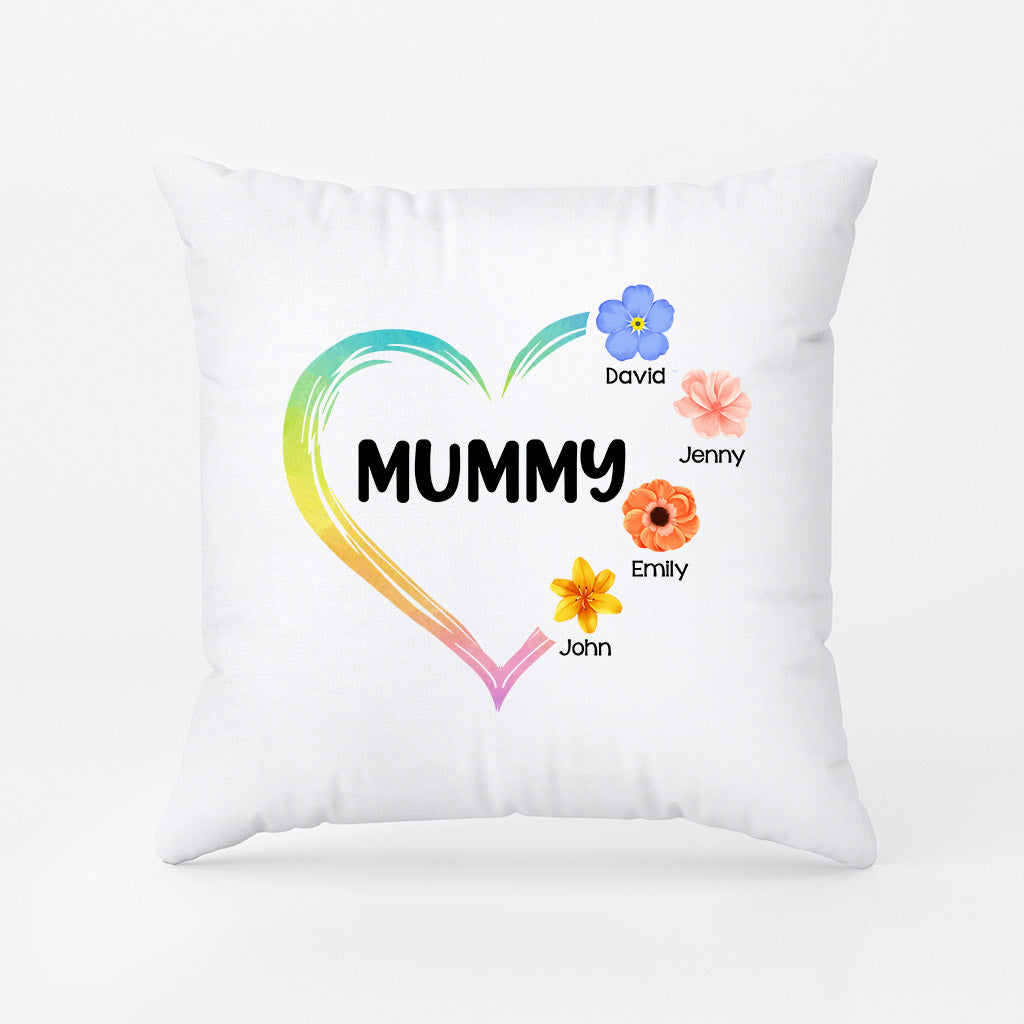 Grandma/Mummy Little Flower Heart - Personalised Gifts | Pillows for Grandma/Mum