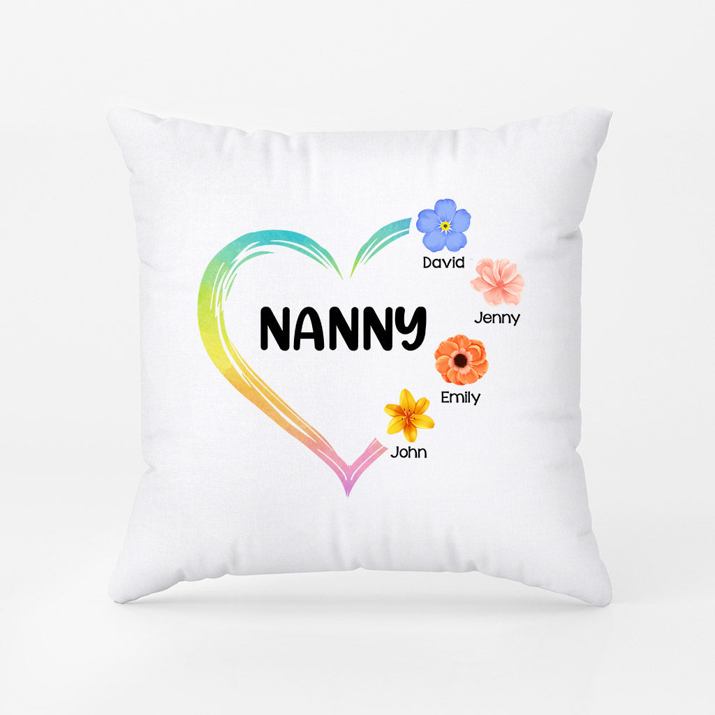 Grandma Mummy Little Flower Heart Personalised Gifts Pillows for G Custom Chic UK