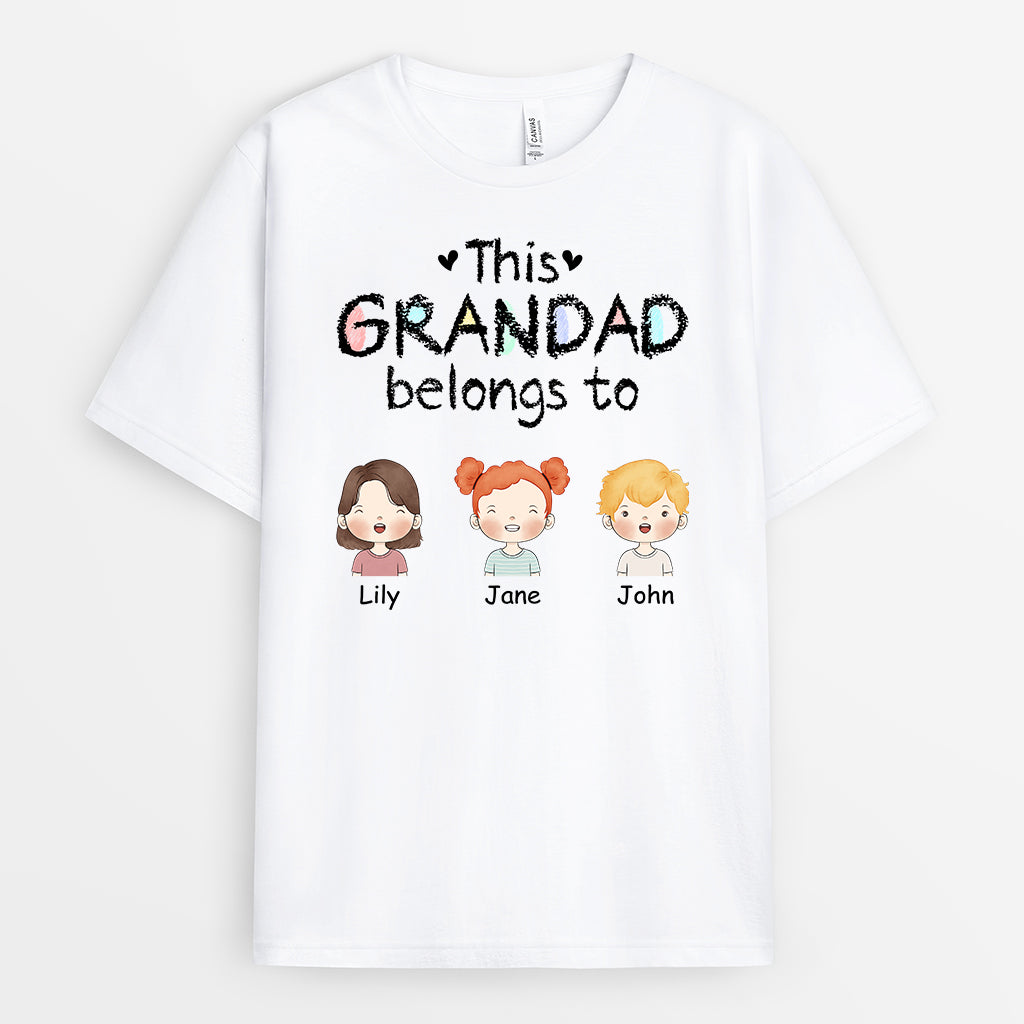 This Awesome Grandad/Daddy Belongs To... - Personalised Gifts | T-shirts for Grandad/Dad