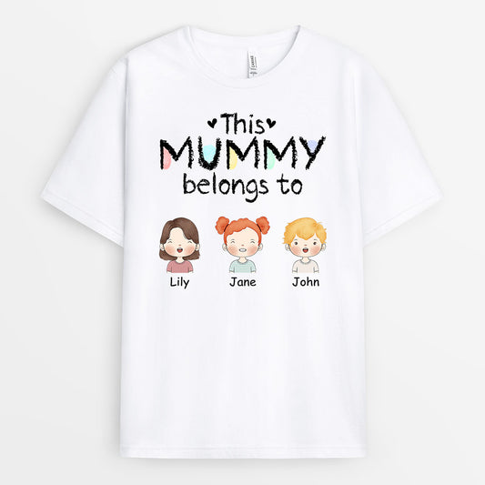 0989AUK1 Personalised T shirts Gifts Belongs Grandma Mum