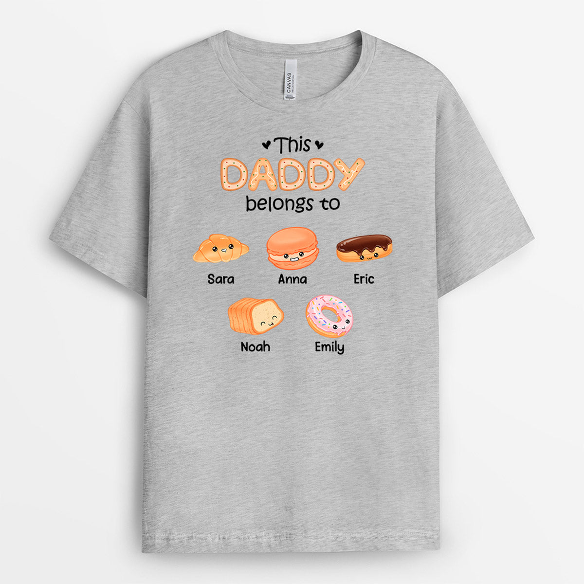 This Grandad/Daddy Belongs To Little Bread - Personalised Gifts | T-shirts for Grandad/Dad