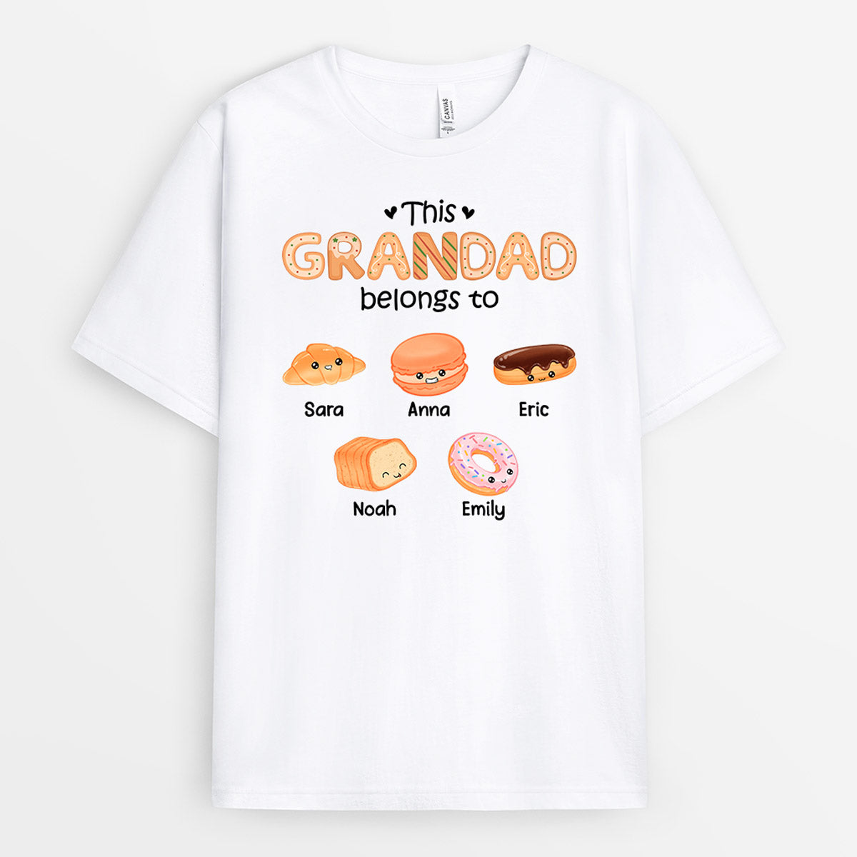 This Grandad/Daddy Belongs To Little Bread - Personalised Gifts | T-shirts for Grandad/Dad