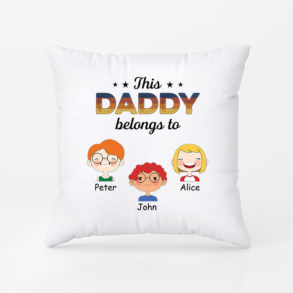 This Grandad/Daddy Belongs To Little Cute Kids - Personalised Gifts | Pillows for Grandad/Dad