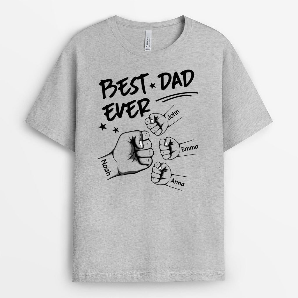The Best Grandad/Dad Ever Fist Bump - Personalised Gifts | T-shirts for Grandad/Dad