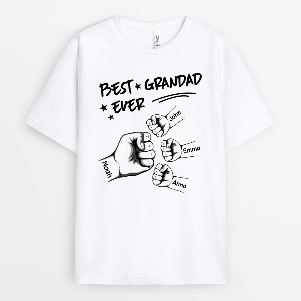 The Best Grandad/Dad Ever Fist Bump - Personalised Gifts | T-shirts for Grandad/Dad