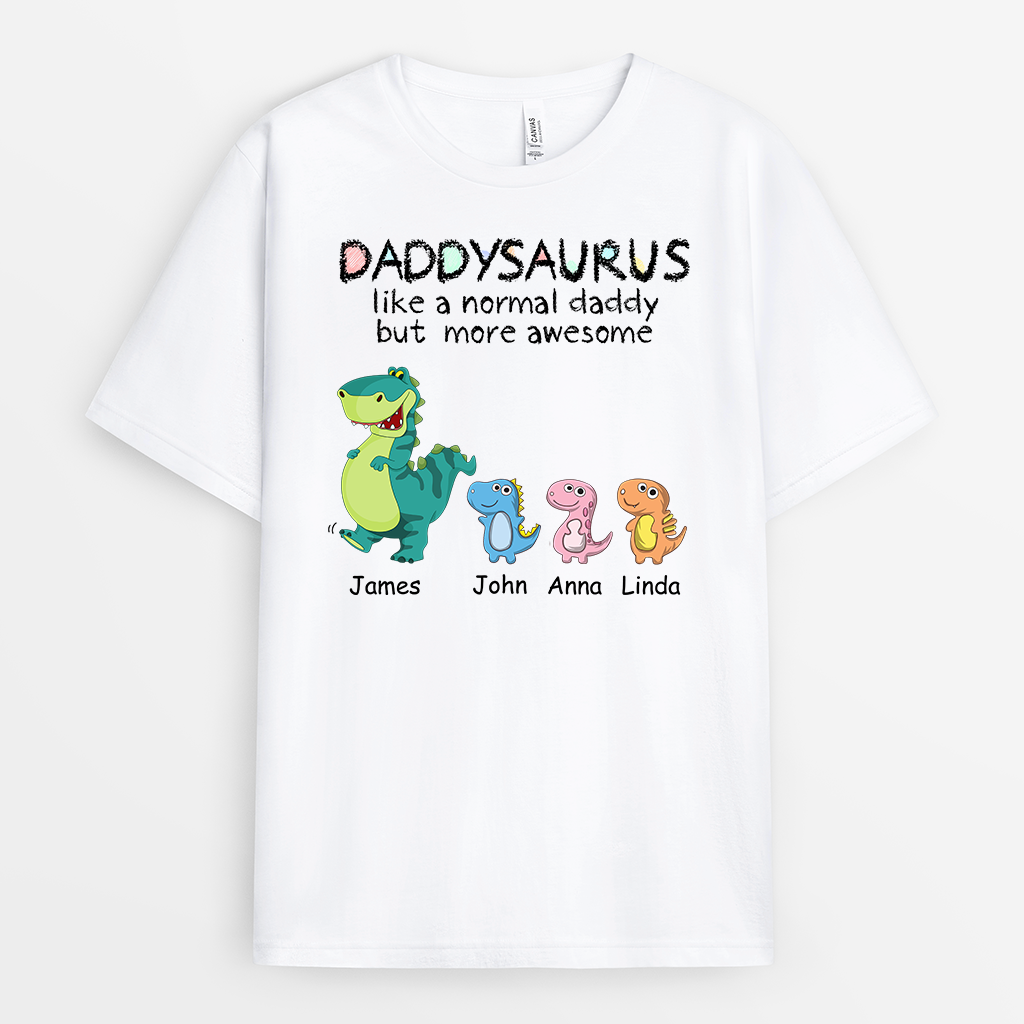 Daddysaurus Awesome Daddy - Personalised GIfts | T-shirts for Grandad/Dad