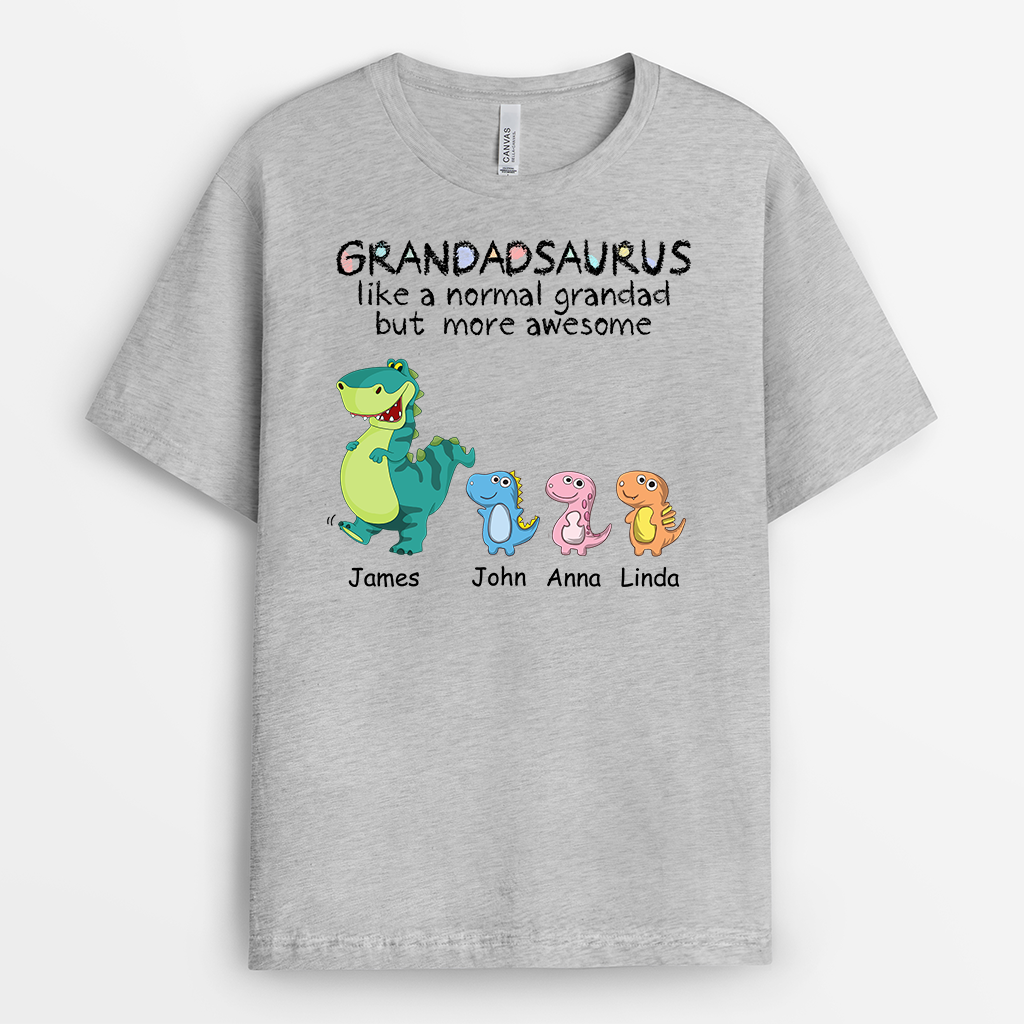 Daddysaurus Awesome Daddy - Personalised GIfts | T-shirts for Grandad/Dad