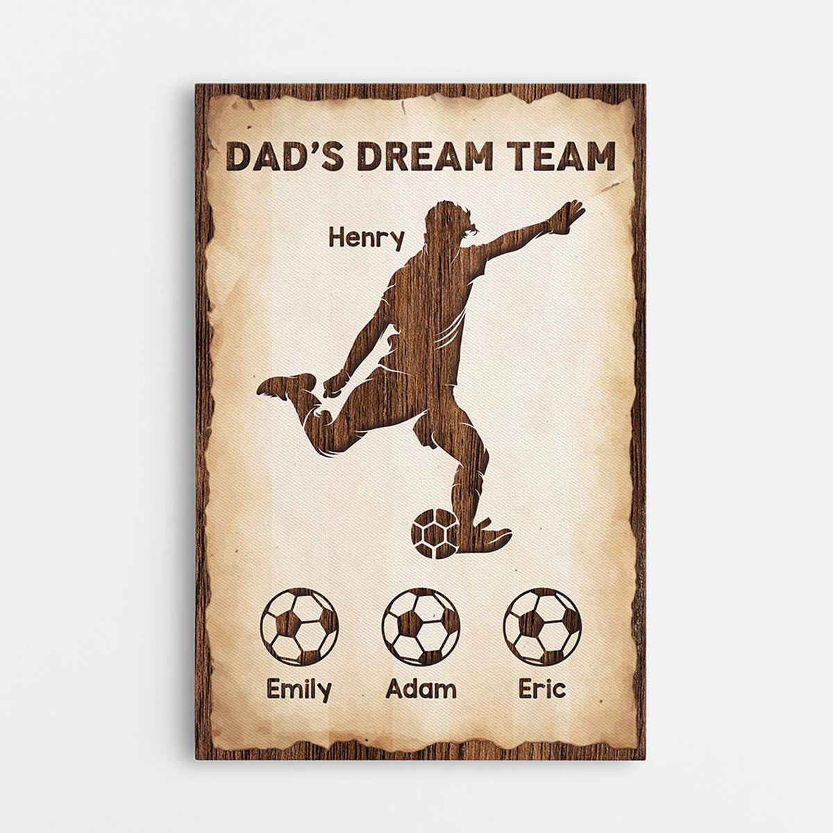 Grandad/Daddy's Football Dream Team - Personalised Gifts | Canvas for Grandad/Dad