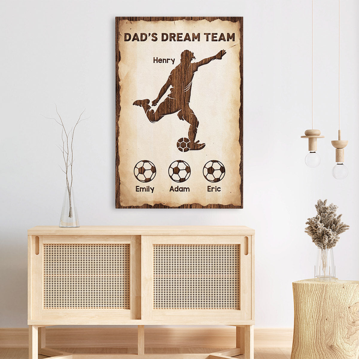 Grandad/Daddy's Football Dream Team - Personalised Gifts | Canvas for Grandad/Dad