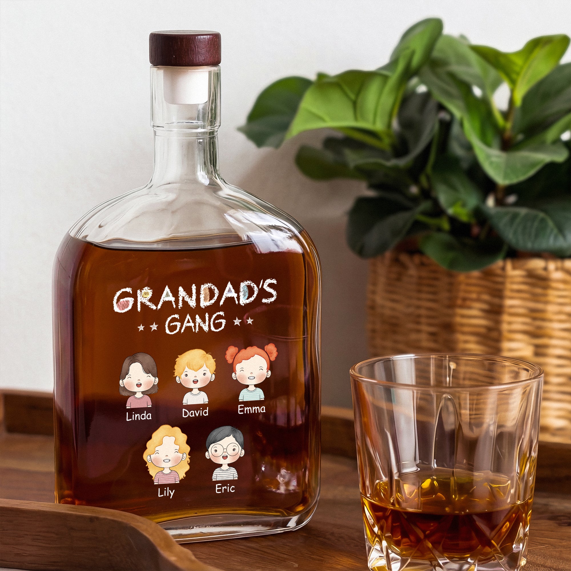 1017AUK2 personalised daddy gang whisky bottle for dadgrandad 1017aicp0b