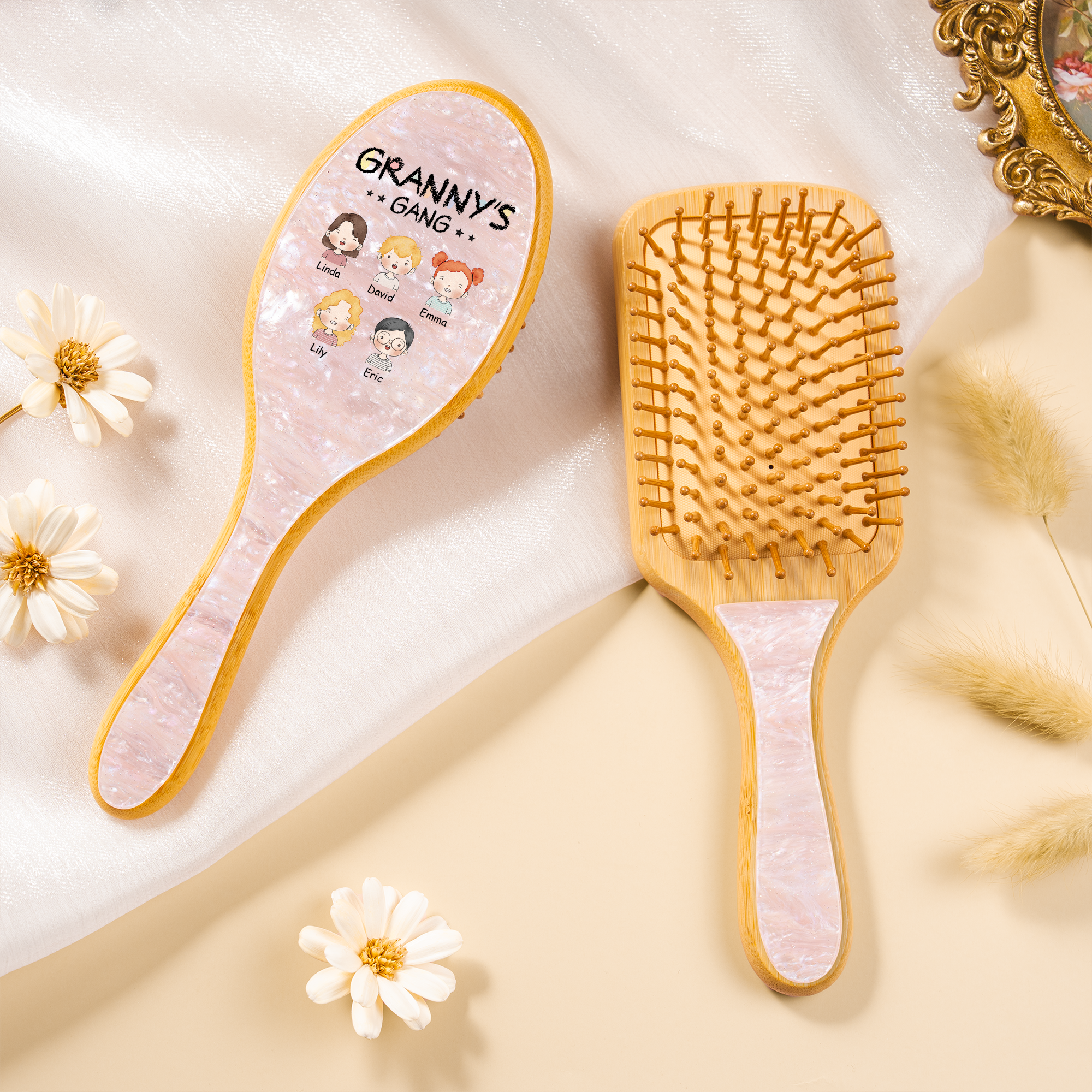 1017AUK2 personalised granny gang uv printed acetate hairbrush for grandmamum 1017aqct8b