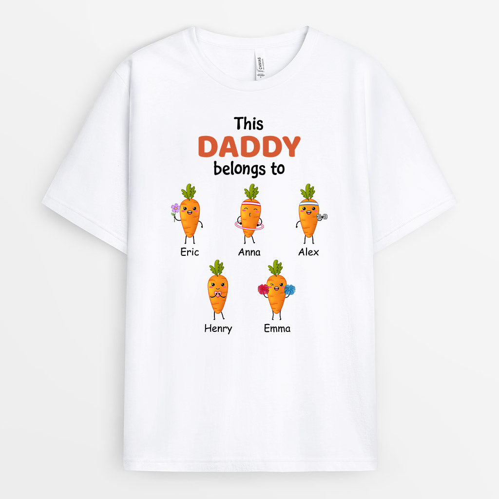 This Grandad/Daddy Belongs To Little Carrots - Personalised Gifts | T-shirts for Grandad/Dad