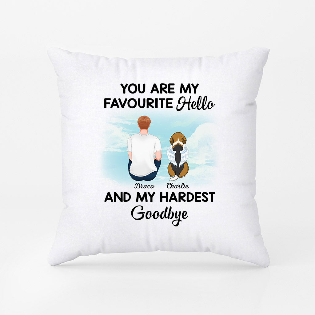My Hardest Goodbye Pillow - Personalised Gifts | Pillow for Dog Lovers