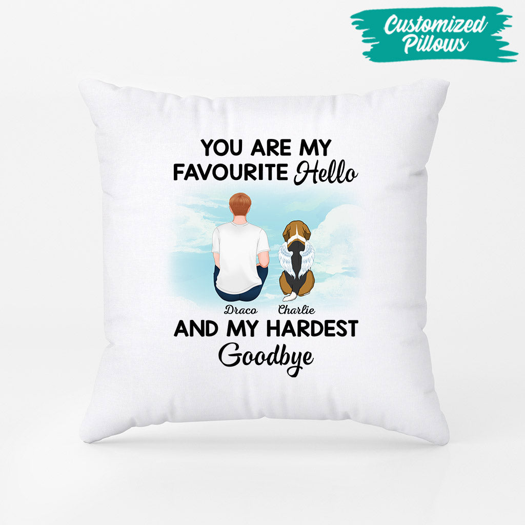 My Hardest Goodbye Pillow - Personalised Gifts | Pillow for Dog Lovers